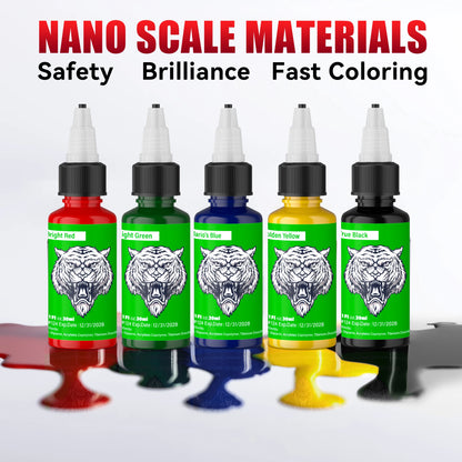 DM Tattoo Ink 15 Color 1OZ/Bottle Natural Plant Extract Pigment Body Painting Long Lasting No Color Loss Professional Tattoo Ink