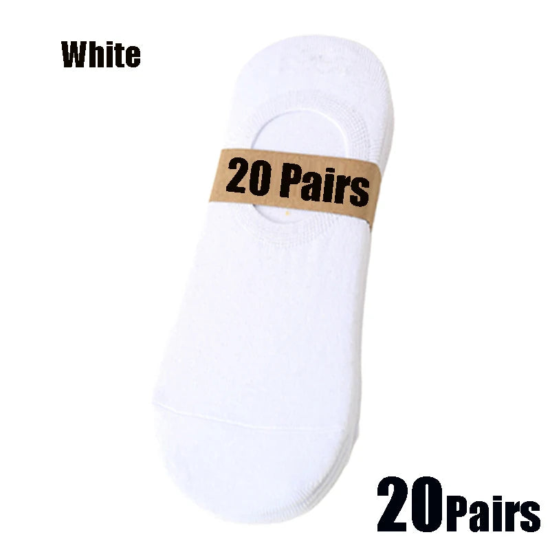 Osynliga Båtsockor Unisex 5/10/20-pack – Andningsbara No-Show Strumpor, Flera Färger