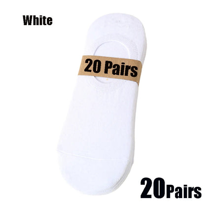 Osynliga Båtsockor Unisex 5/10/20-pack – Andningsbara No-Show Strumpor, Flera Färger