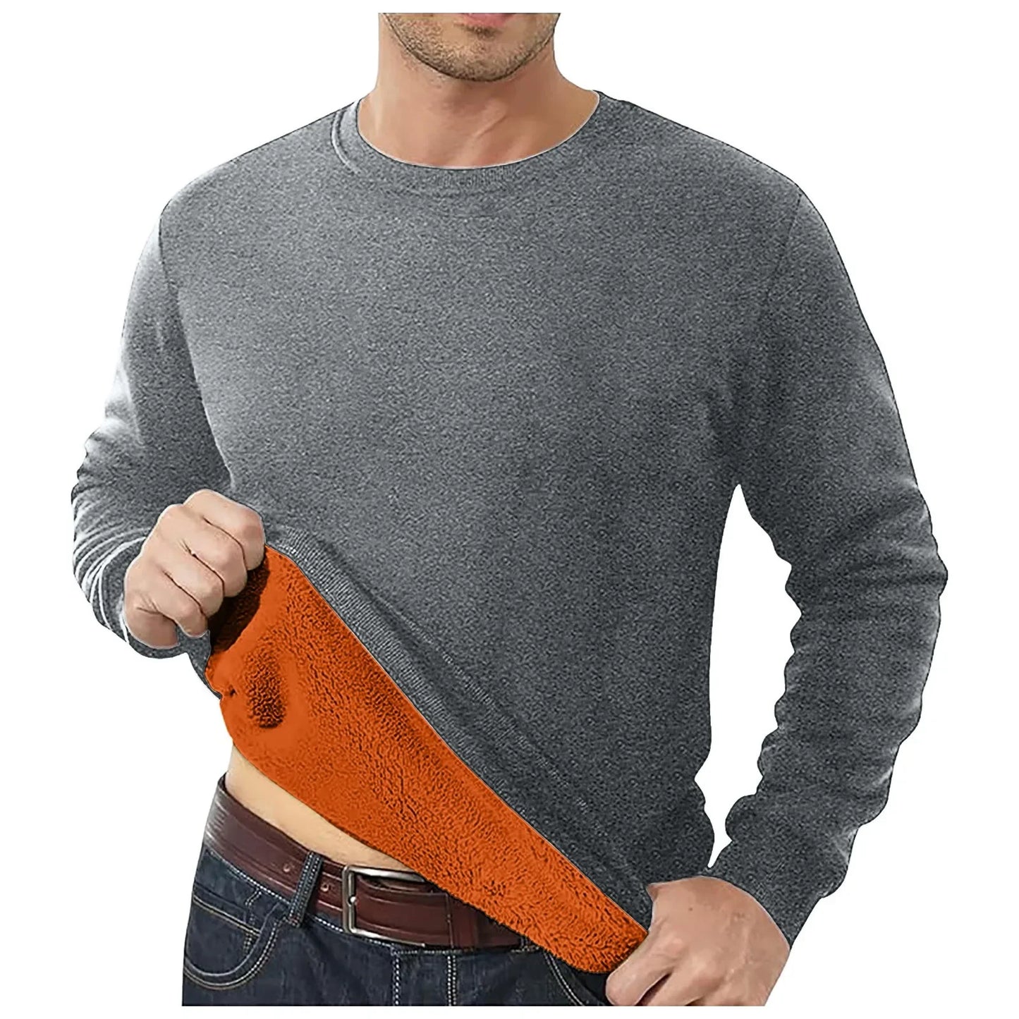 Men Thermal Underwear Gold Fleece T Shirt Men Young And Middle Padded Thickened Cold Casual Hoodie Windbreaker Male Clothes
