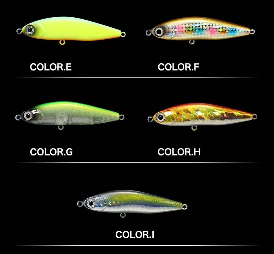 Pencil Warped Mouth Fish Sea Bass Bait Fake Bait 14G70MM Sinking Fishing Accessories Swimming Bait 3D Fish Eye