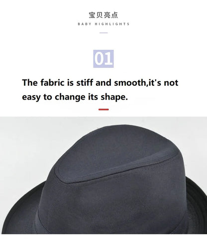 Autumn&Winter Hats For Men Fedoras Top Jazz Plaid Hat Adult Bowler Hats