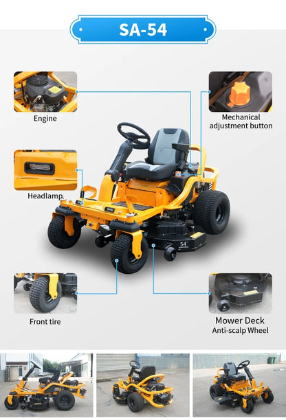 SAAO All Terrain Remote Control Crawler Lawn Mower Grass Cutting Machine for Farms Gardens Orchards and Parks