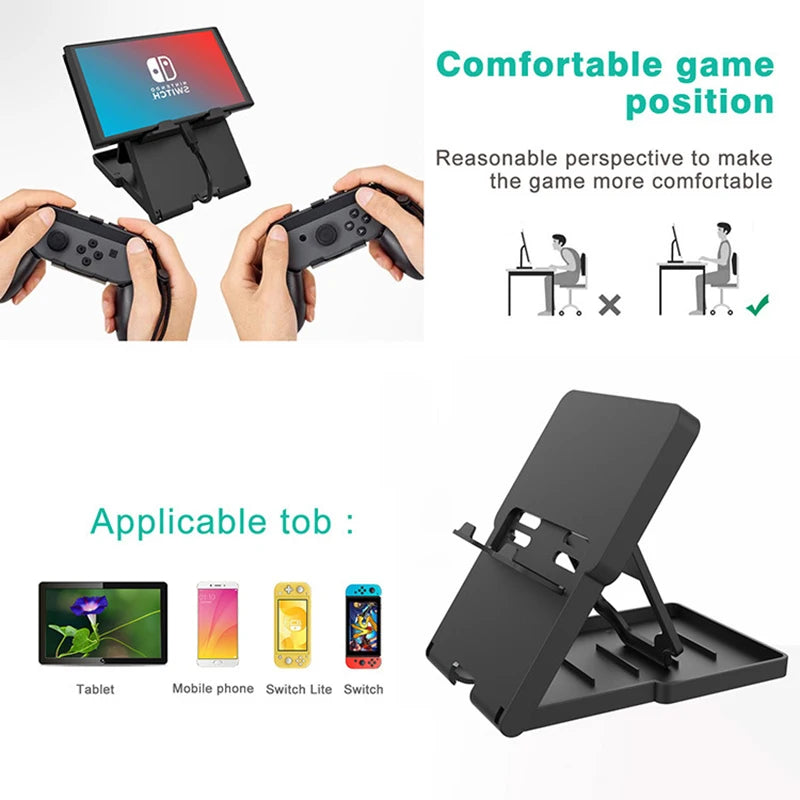 For Funda Nintendo Switch Lite Stand Foldable Bracket with 5 Game Cards Storage for Nintendo Switch OLED Console Display Rack