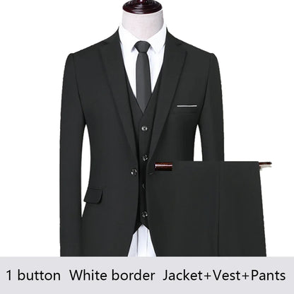 High Quality Men Suits For Wedding 2 Pieces 3 Sets Blazers Stretch Elegant Formal Jackets Vest Pants Full 2025 Tailored Costume