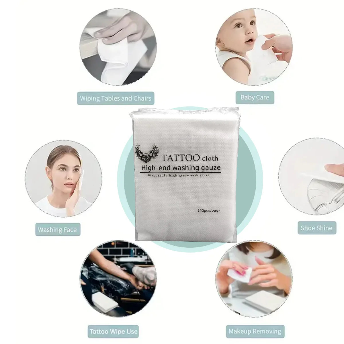 1/2/3pcs Disposable Tattoo Wipe Paper  Tattoo Cloth High-end Washing Gauze Permanent Makeup Cleanig Tattoo Supplies Accessories