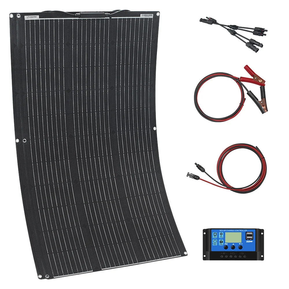 ETFE Solar Panel 18v 100w 200w 300w 400w Flexible Durable Waterproof Monocrystalline Solar Cell Solar Battery Charger