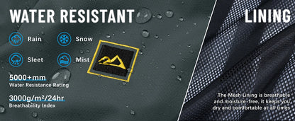 TACVASEN Spring Autumn Lightweight Jackets Mens Mesh Lined Waterproof Rain Jacket Outdoor Fishing Hiking Jacket Male Windbreaker