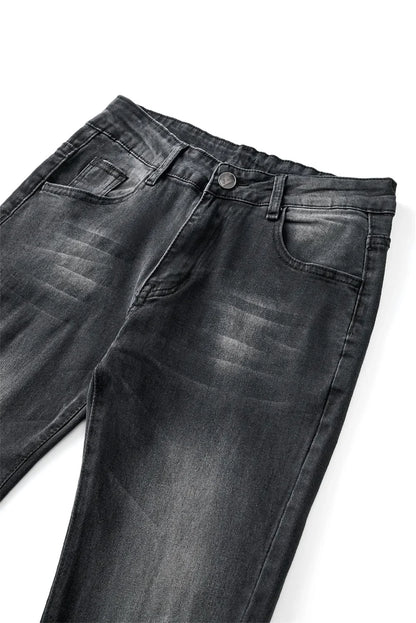 Flare Pants Jeans for Women Vintage Denims Stretch Mid Waist Washed Distressed Pockets Boot Cut 2025 Streetwear Skinny Trousers