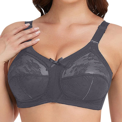 Women's Plus Size Bra Floral Lace Full Coverage Sexy No Steel Ring Bra Wrap Chest Sleeping Underwear Seamless Bras For Woman