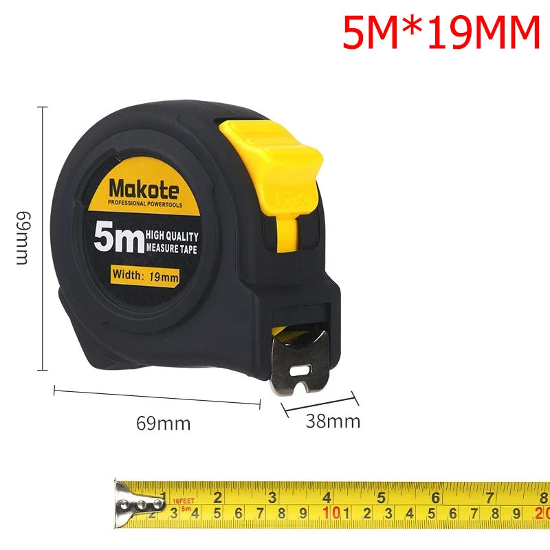 Måttband i stål med gummerat hölje – 3–10 meter