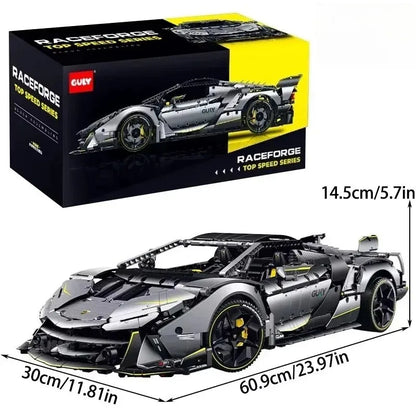 10638 sportbil – byggsats 1:8 med 3 392 delar och motoralternativ