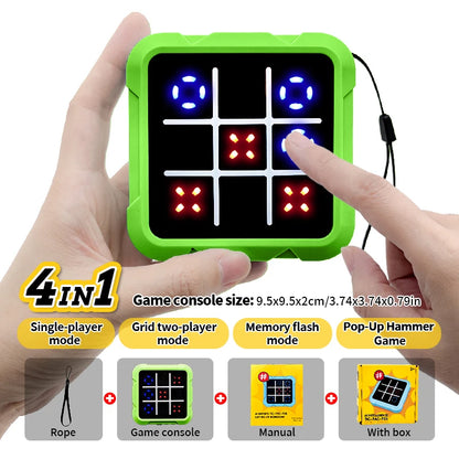 Handheld Electronic Tic Tac Toe Game Portable Logic Board Game for Kids Adults Travel Brain Training Two Player Thinking Toy