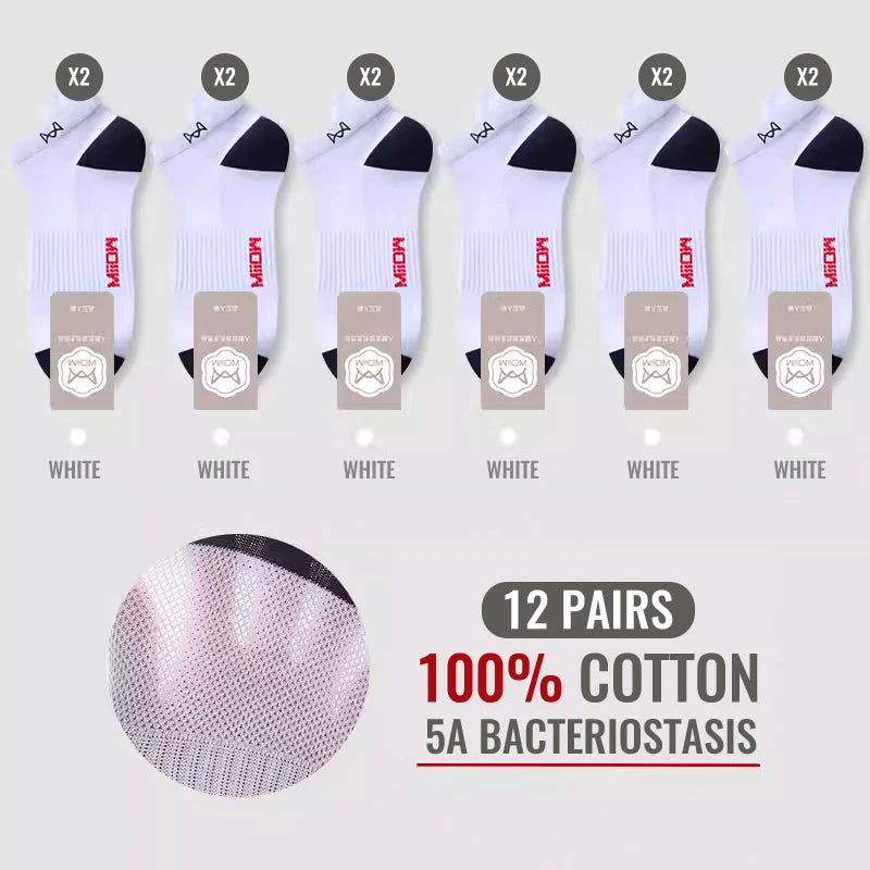MiiOW Herr Ankelstrumpor 100% Bomull – 6- eller 12-pack, Deodorant, Antibakteriell, Hälskydd