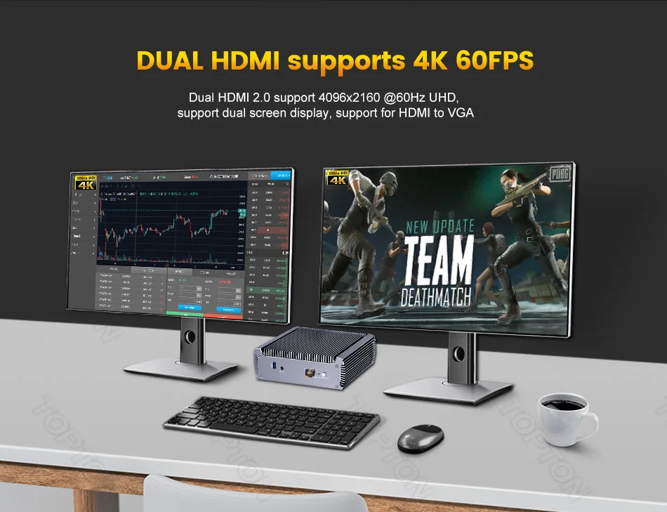 2026 FU02 Fanless AMD Mini Computer Ryzen 9 4950U 7 7730U 5825U 4700U Windows 11 Gaming PC Dual LAN Firewall 2*HDMI2.0 NVMe DDR4