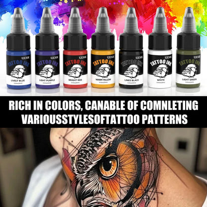 DQFART UINK Tatueringsbläck 7-pack 20ml – CPNP Vattenbaserat 36 Mån Hållbarhet Body Art Nybörjare & Proffs 2026