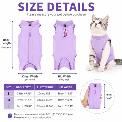 Soft Cat Recovery Vest Anti Licking Kitten Surgery Suit Pet Sterilization Jumpsuit Comfortable Weaning Clothes for Daily Care