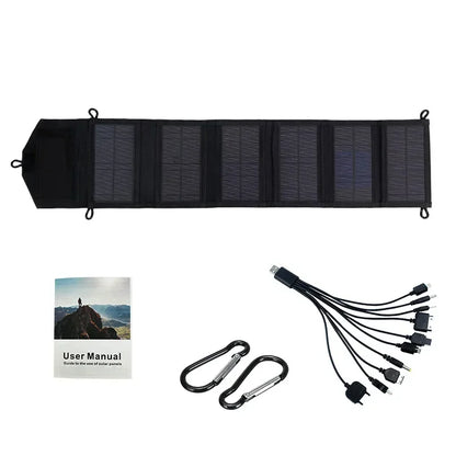 Hopfällbar Solpanel 20W – 6 Paneler, USB 5V, IP65, Monokristallin, Camping & Friluftsliv