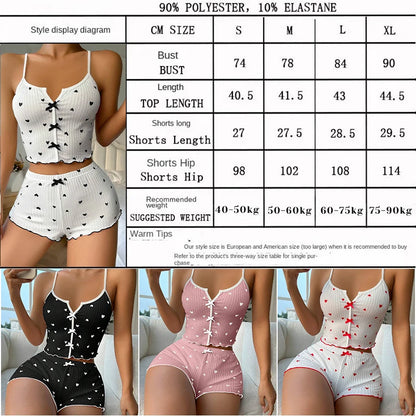 Women's Floral Print Pajama Set Spaghetti Strap V Neck Shorts Sleepwear Summer Breathable Loungewear Multi Print Casual Homewear