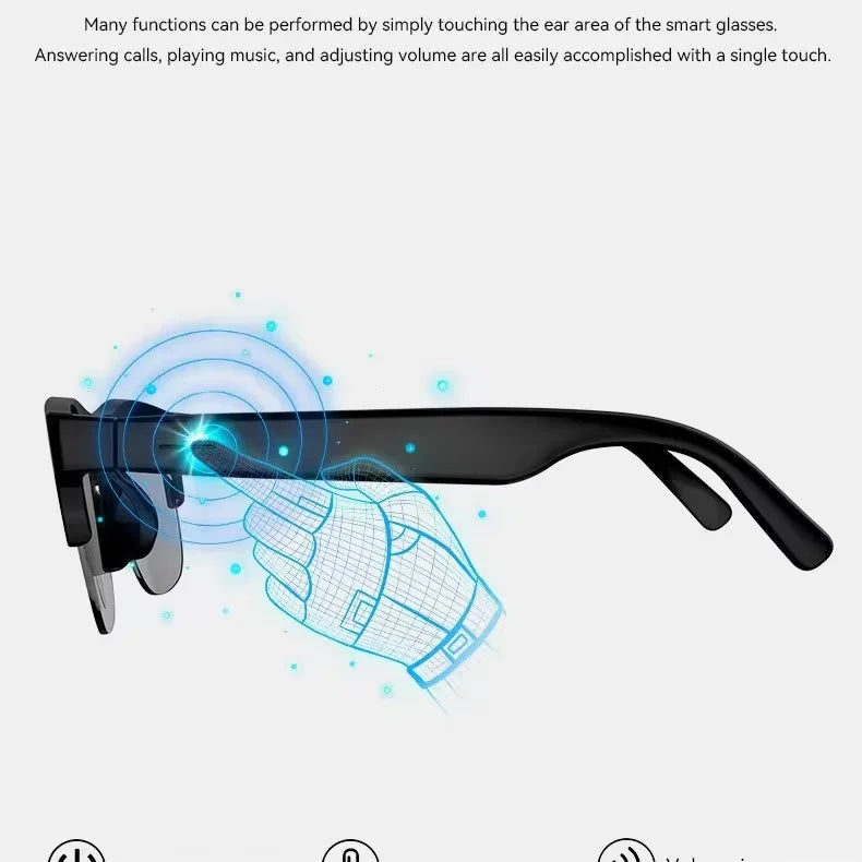 Lenovo AI Smart Glasses Voice Assistant Music Touch Control Bluetooth Call Outdoor Fashion Sunglasses For Men Women 2026 New