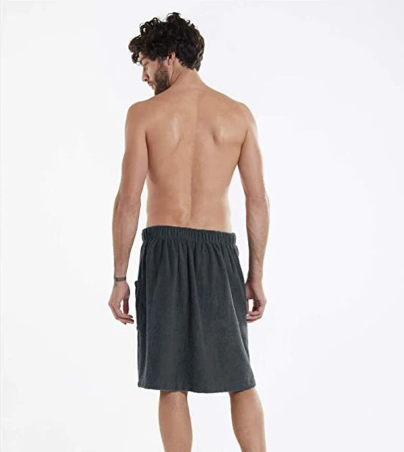 YOMDID Men Soft Wearable Bath Towel With Pocket Bathrobes Shower Wrap Sauna Gym Swimming Holiday Spa Beach Towel Toalla De Playa