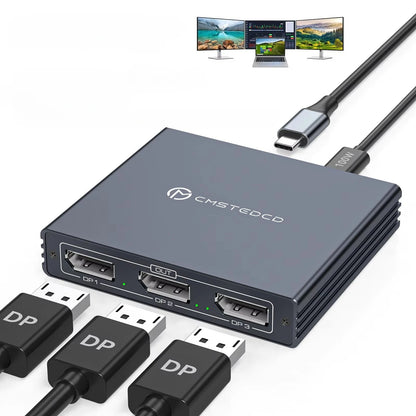 MZX MST-splitter för tre skärmar, DisplayPort eller USB-C