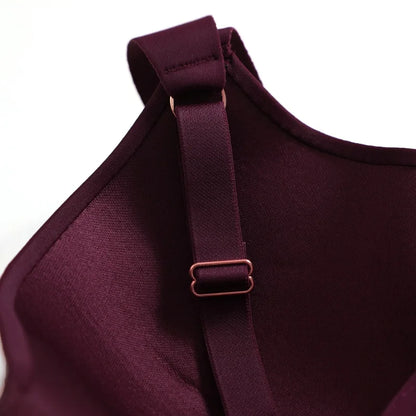 Seamless Push Up Bra Women Deep V Cup Underwear Front Closure Comfort Lingerie Adjustable Strap Plus Size Solid Color