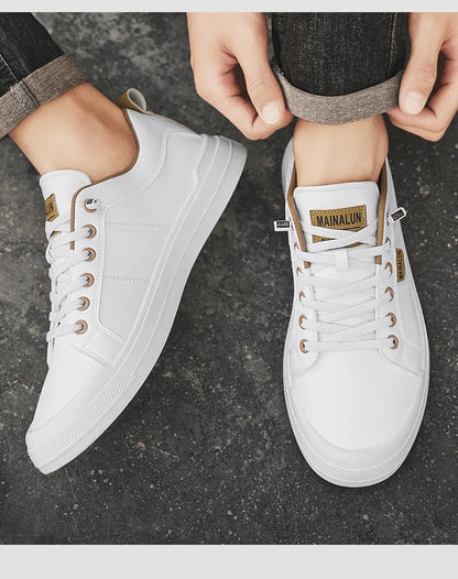 Herr lädersneakers stor storlek – Halkfri, mjuk sula, alla årstider, storlek 39–44, 3 färger
