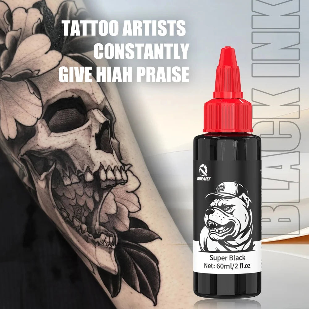 DQFART Triple Super Black Tattoo Ink High-quality Long-lasting Safe Tattoo Ink Creative Designs Skin Coloring Professional
