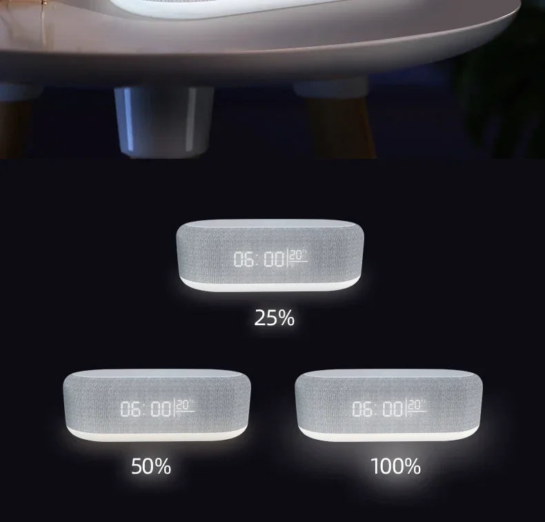 Wireless Charger Pad Phone Alarm Bedroom Lamp Night Light Desktop Clock Thermometer For iPhone 17 16 15 14 13 Fast Charging Dock
