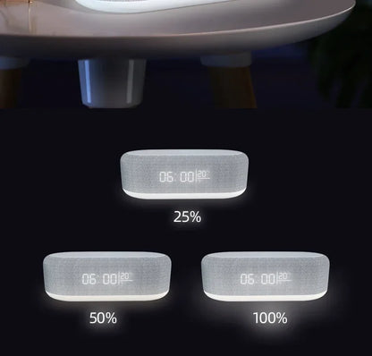 Wireless Charger Pad Phone Alarm Bedroom Lamp Night Light Desktop Clock Thermometer For iPhone 17 16 15 14 13 Fast Charging Dock
