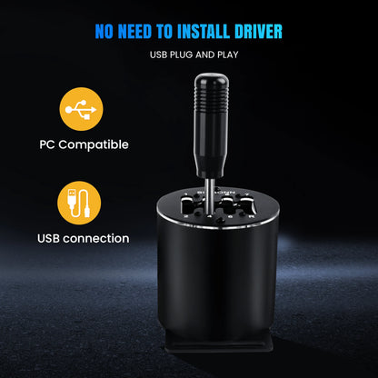 SIMSONN Sim Racing Gear Shifter 7+R / 6+R H Gear for Driving Simulator Games Manual Gear USB for PC Logitech G25 G27 G29 G920
