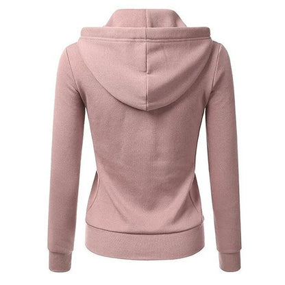 Autumn and Winter Hooded Sweatshirt for Women's Casual Streetwear, Zipper Sports Shirt, Long Sleeved Jacket, Hoodie Top, Hooded
