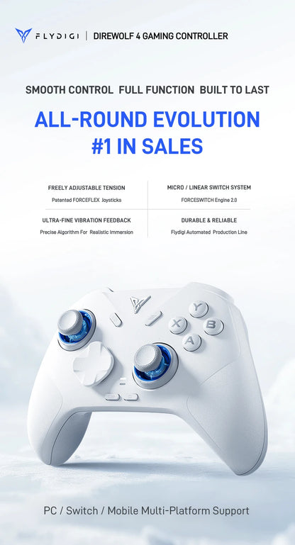 Flydigi Direwolf 4 Wireless Gamepad Controller Wired Gaming Console Support PC /Switch/Phone/Tablet Computer Video Gaming Player