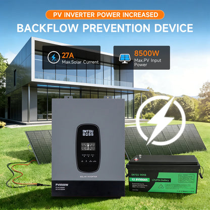 DATOUBOSS Solhybridinverter Ren Sinusvåg – 1,8kW 12V / 3kW 24V / 6,2kW 48V till 220V, Parallellanslutning, EU-lager Polen