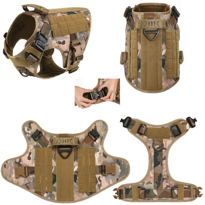 Taktisk Militärhundsele & Koppelset – För Schäfer, Golden Retriever & Stora Raser, S–XL
