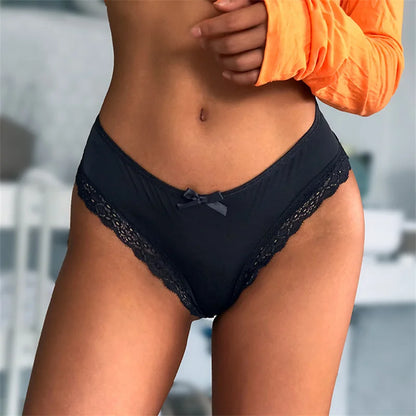 Sexy Hollow Cross Panties Women Underwear Lace Embroidery Low-Rise Temptation G-String Summer Breathable Thong Ladies Intimates