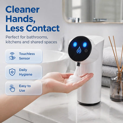 USB Rechargeable Automatic Foam Soap Dispenser Infrared Sensor 3 Speed Adjustable Touchless Hand Wash Pump for Bathroom Kitchen