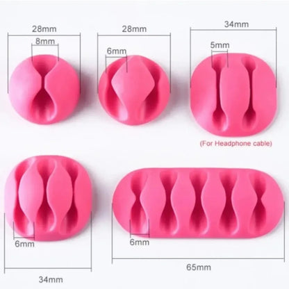10-pack kabelhållare i silikon – flexibel kabelorganisering
