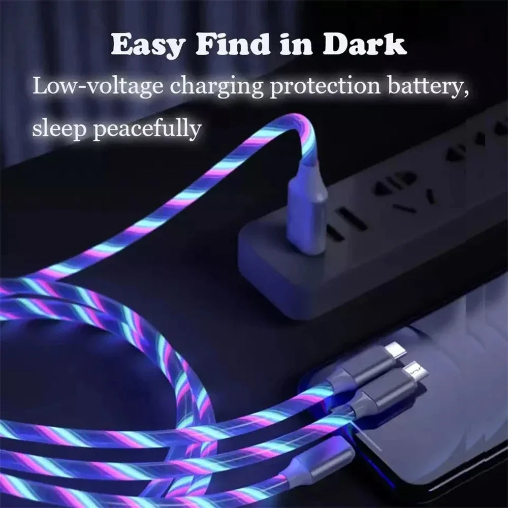 USB 3-i-1-kabel med LED-belysning