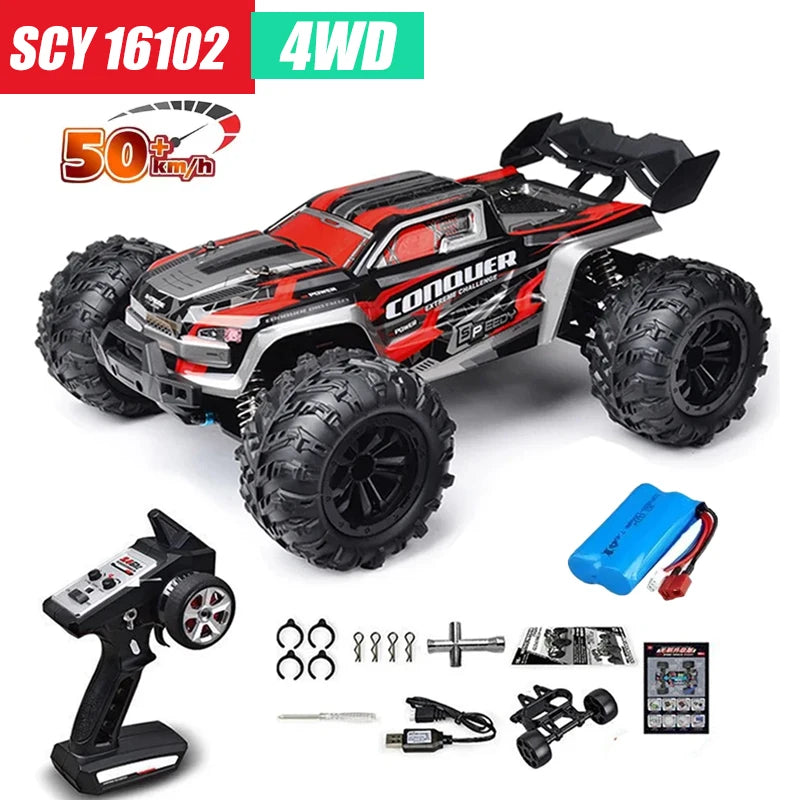 MJX VS RC Car SCY 16101 16102 PRO 4WD 70Km/h 1/16 High Speed Drift Monster Off-road Remote Control Vehicle Electric Crawler