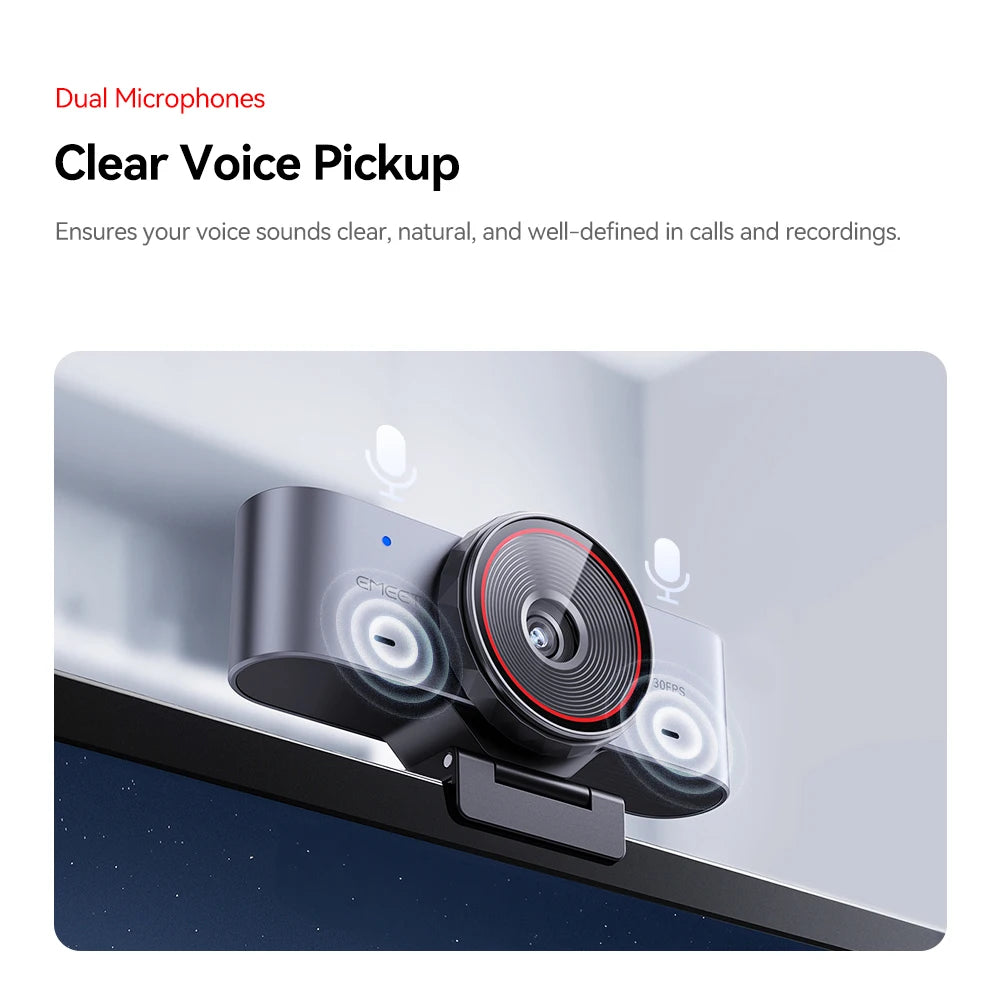 Webcam 4K Ultra HD with 1/1.5"Large Sensor & Metal Body,PC Accessories USB Camera for Online Meetings/Streaming/Content Creation