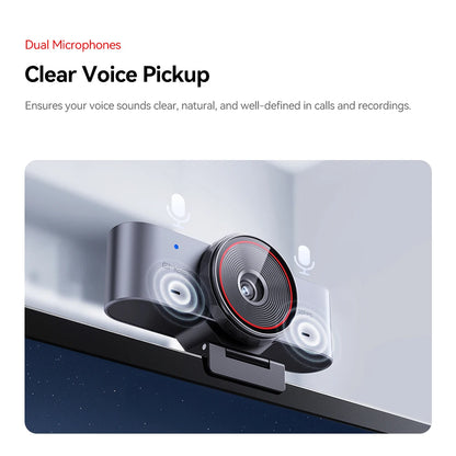 Webcam 4K Ultra HD with 1/1.5"Large Sensor & Metal Body,PC Accessories USB Camera for Online Meetings/Streaming/Content Creation