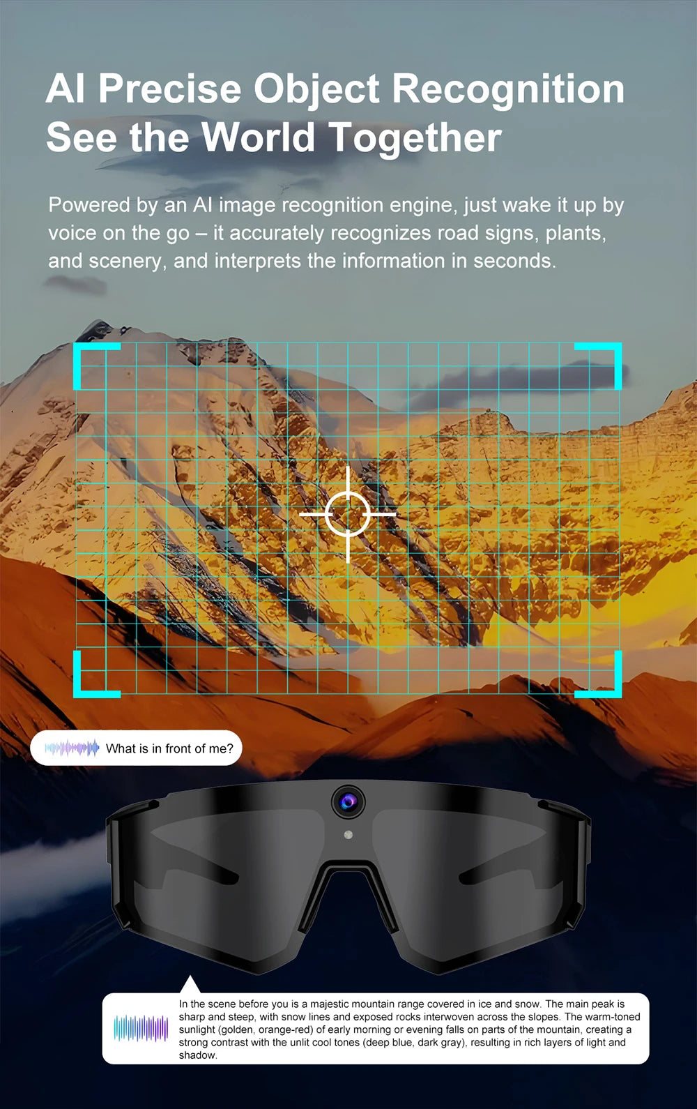 Mijia Smart Al Glasses For Cycling Recording Ai Translator Voice Assistant Wireless Remote Calling Video&photo Sports Sunglasses