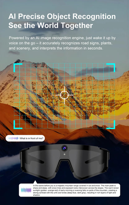 Mijia Smart Al Glasses For Cycling Recording Ai Translator Voice Assistant Wireless Remote Calling Video&photo Sports Sunglasses
