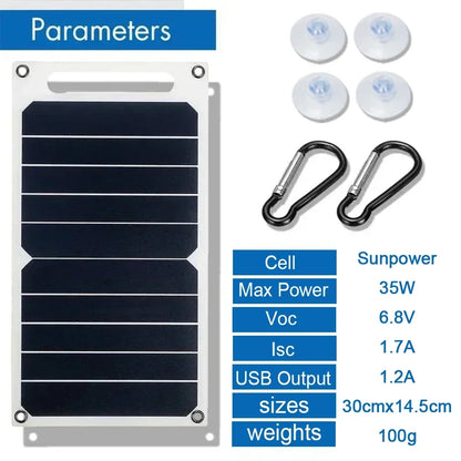 Soecopo Flexibel Solpanel 5V USB – Monokristallin 21,8% CE RoHS Powerbank Mobil Camping Husbil 300×145mm