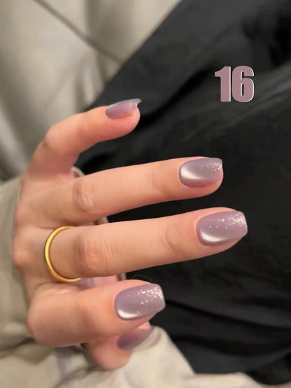 MIANEL 12ML Hibiscus Purple Cat Eye Gel Nail Polish Super Whitening Glass Beads Cat Eye Nails Purple Nials Blue Nails 1-12PCS