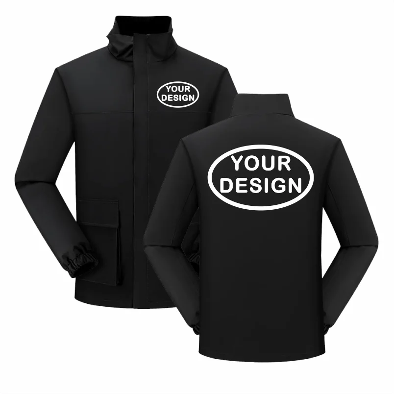Autumn Men's Stand Up Collar Jacket Custom LOGO Printing Embroidery Company Brand Outdoor Waterproof And Windproof Thin Version
