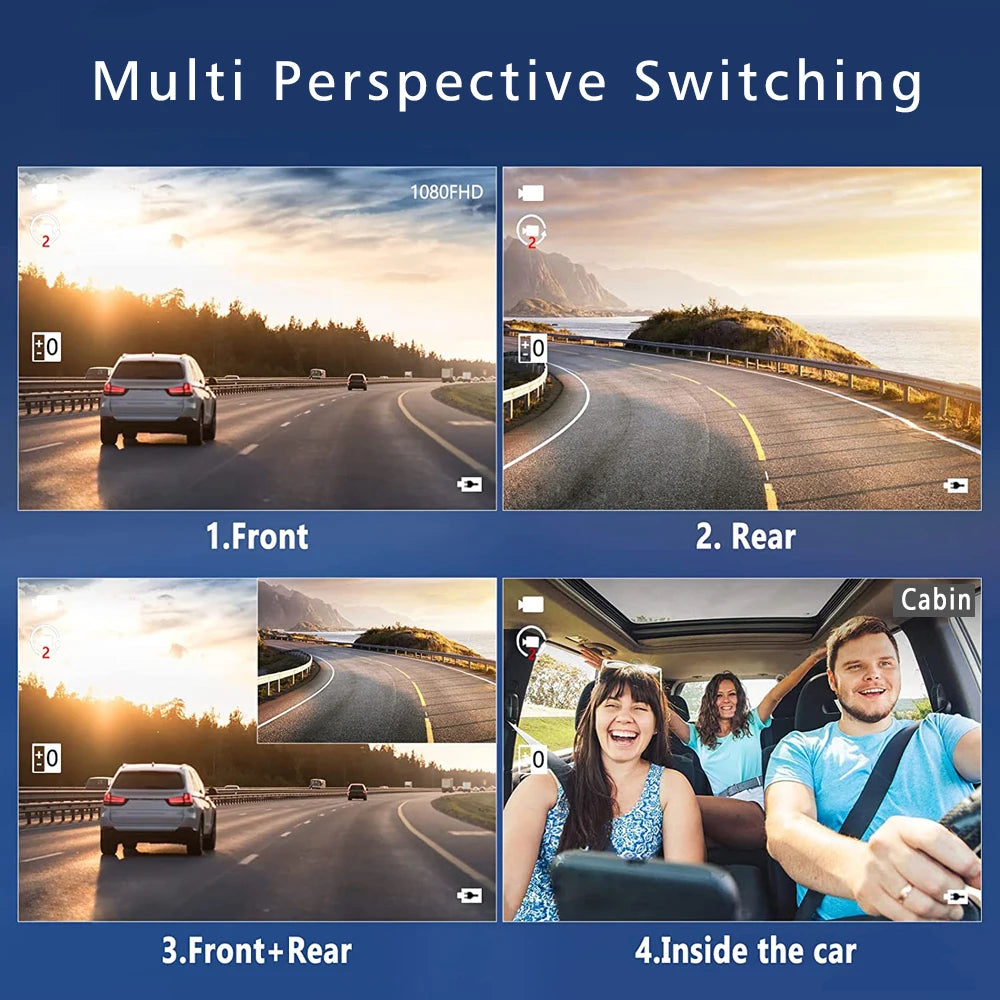 WIFI 3 Camera Dash Cam Cabin Car Dvr 1080P Interior Vehicle Three Way Channel Dvrs Recorder Video Registrator Dashcam Camcorder