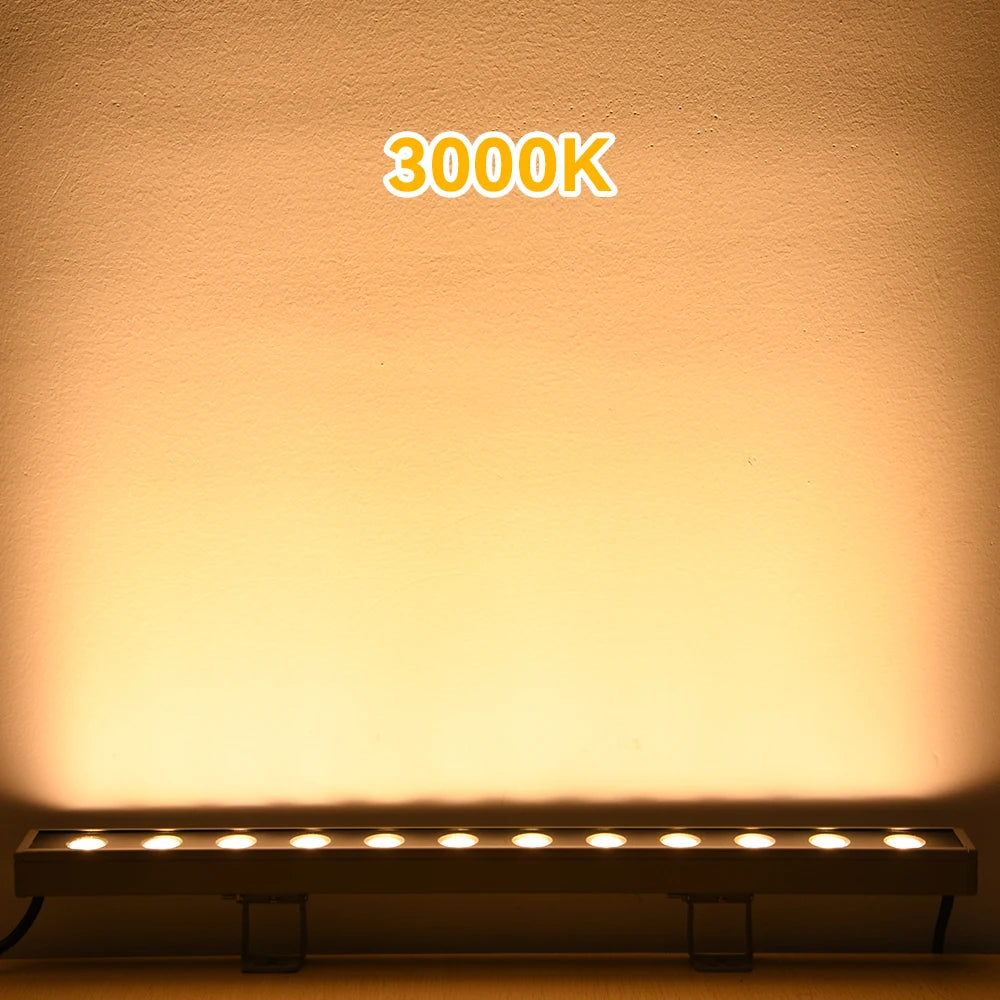 Burhui 12W LED Wall Wash-ljus Utomhus IP65 – Varmvit 3000K 50cm Aluminium Fasad Hotell Bro Trädgård 220V 1-pack / 2-pack